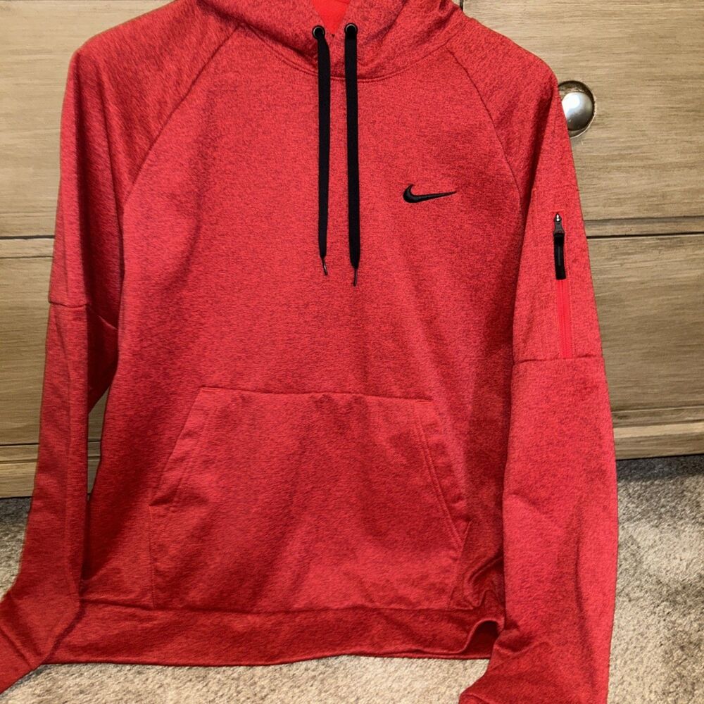 Nike Therma-Fit Fleece Men's Size L Pullover Hoodie - Red